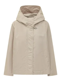Hooded Parka with Covered Closure