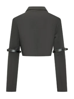 Hybrid Cropped Jacket with Sleeve Straps