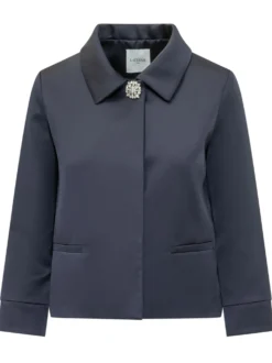 Jacket with Collar and Jewel Closure