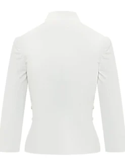 Jacket with Deep Neckline and Belt Detail