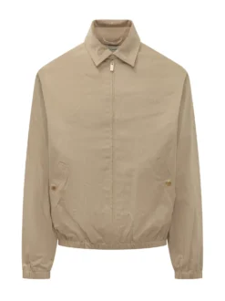 Jacket with Zip and Embroidered Logo