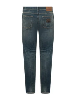 Jeans Cinque Tasche con Chiusura con Bottone