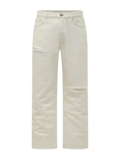 Jeans Dritti con Strappi