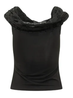 Jersey Bustier Top with Draped Neckline
