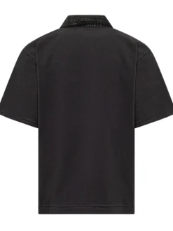 Jersey Polo with Open Collar and Pocket