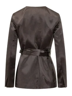 Jia Jacket with Belt and V Neck