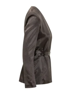 Jia Jacket with Belt and V Neck