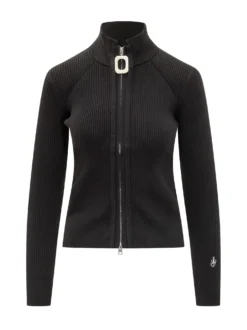 J.W. Anderson Black Ribbed Zip-up Cardigan