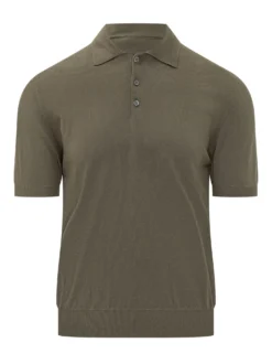 Knit Polo Shirt with Collar