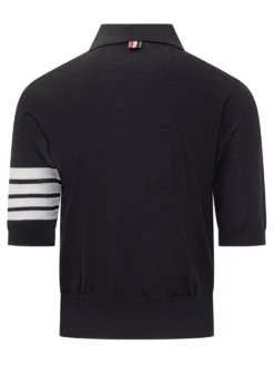 Knit Polo With Sleeve Stripes