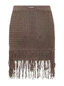 Knit Skirt with Fringe