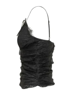 Lace Top with Straps and V Neck
