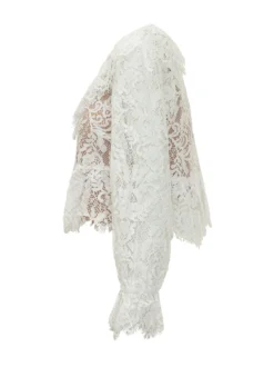 Lace V Neck Top with Long Sleeves