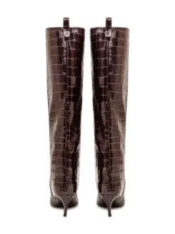 Lea High Boots with Crocodile Pattern