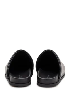 Leather Mules with Logo