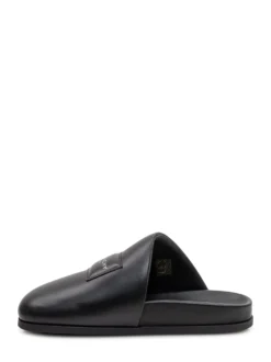 Leather Mules with Logo