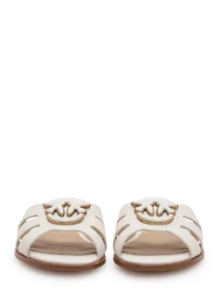 Leather Sliders with Metal Detail