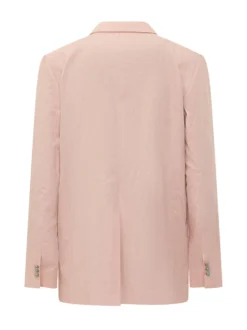 Linen Jacket with Lapels and Single Button