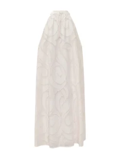 Long Dress with All Over Embroidery
