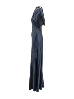 Long Dress with Crossed Neckline and Draping