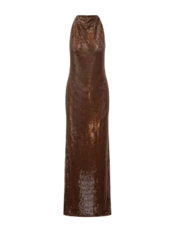 Long Dress with Draped Neckline