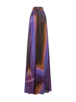 Long Dress with Gathered Neck