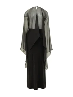 Long Dress with Sheer Panels