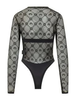 Long Sleeve Embroidered Tulle Bodysuit