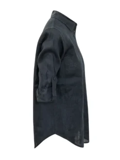Long Sleeve Linen Shirt with Roll-Up Sleeves