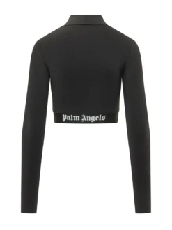 Long Sleeve Mockneck Top with Logo Band