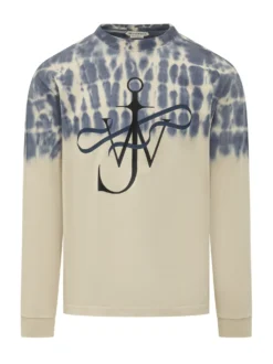 Long Sleeve Top with Anchor Ribbon Print