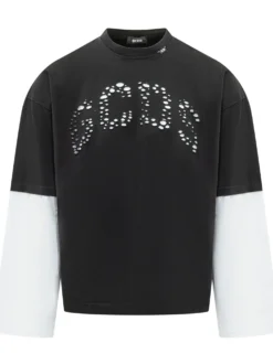 Long Sleeve T-shirt with Perforated Logo