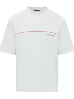 Loose Fit T-Shirt with Graphic Line