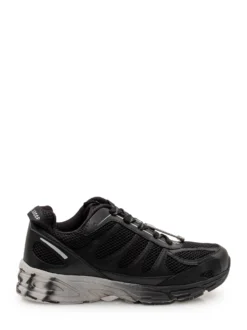 Low Top Sneakers with Laces and Mesh Inserts