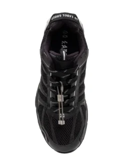 Low Top Sneakers with Laces and Mesh Inserts