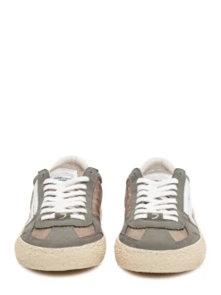 Low Top Sneakers with Laces and Contrast Panels