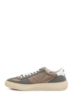 Low Top Sneakers with Laces and Contrast Panels