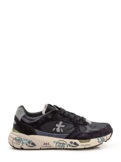 Low Top Sneakers with Panel Construction and Thick Sole