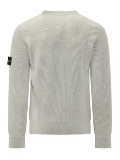 Maglia Girocollo a Coste con Patch