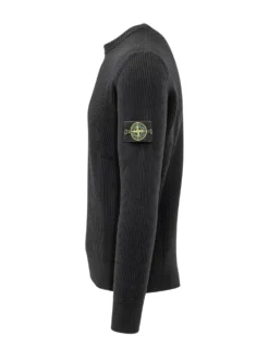 Maglia Girocollo a Coste con Patch