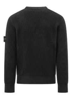 Maglia Girocollo a Coste con Patch