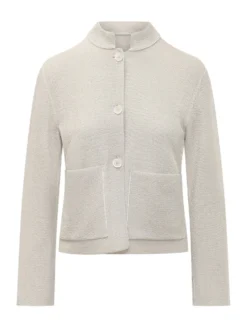 Mandarin Collar Knit Jacket