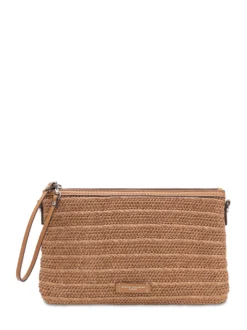Marcella Woven Clutch with Zip and Wrist Strap