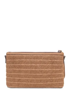 Marcella Woven Clutch with Zip and Wrist Strap