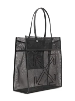 Market Tote Bag in Mesh with Double Handles and Logo