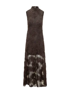 Maxi Dress with Floral Appliques