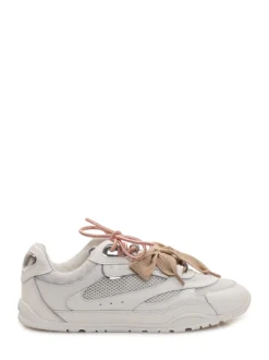Mesh and Leather Sneakers with Metallic Details
