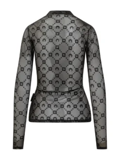 Mesh High Neck Top