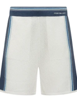 Mesh Knit Shorts with Side Stripes