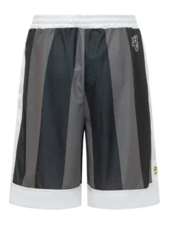 Mesh Shorts with Striped Print